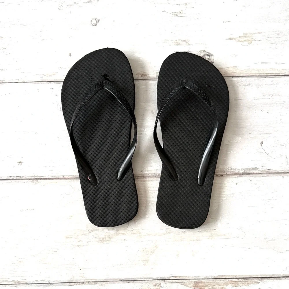 Girls Size 2 Black Gap Thongs Sandals Flip Flops Kids Shoes Summer Slip On